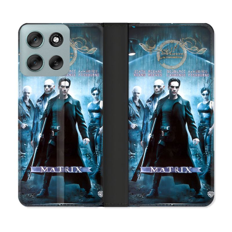 Housse cuir portefeuille Pour Motorola G56 5G Matrix Affiche