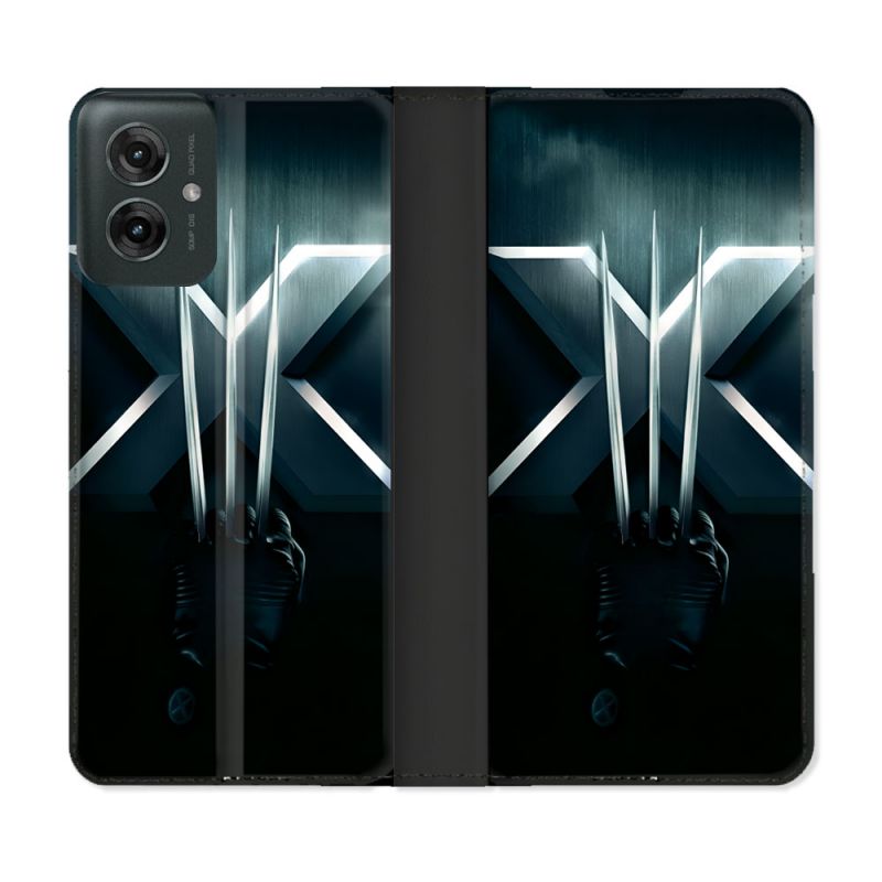 Housse cuir portefeuille Pour Motorola G55 5G Xmen