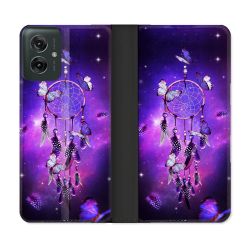 Housse cuir portefeuille Pour Motorola G55 5G Zen Attrape Reve Papillon