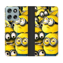 Housse cuir portefeuille Pour Motorola G56 5G Minions Groupe