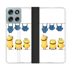 Housse cuir portefeuille Pour Motorola G56 5G Minions Nus