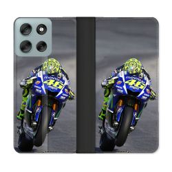 Housse cuir portefeuille Pour Motorola G56 5G Moto Course GP Wheeling 46