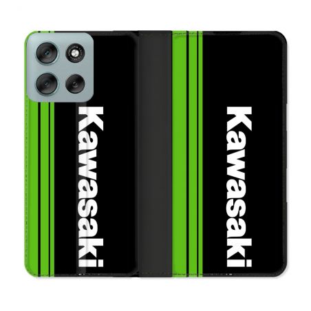 Housse cuir portefeuille Pour Motorola G56 5G Moto Kawasaki