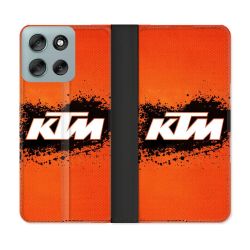 Housse cuir portefeuille Pour Motorola G56 5G Moto KTM