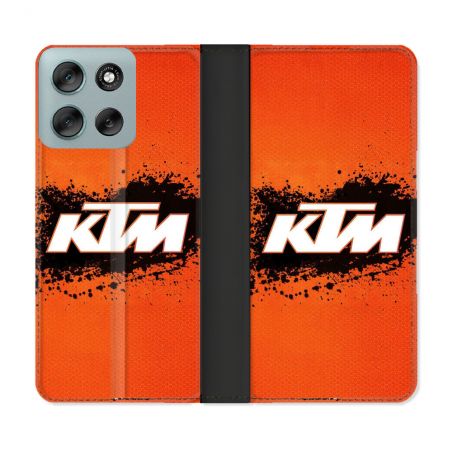 Housse cuir portefeuille Pour Motorola G56 5G Moto KTM