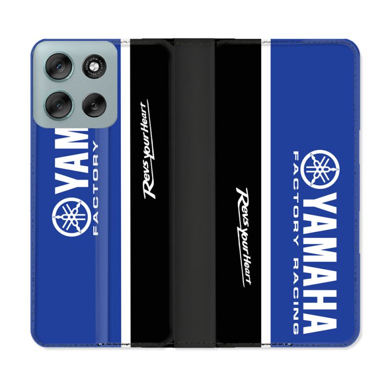 Housse cuir portefeuille Pour Motorola G56 5G Moto Yamaha