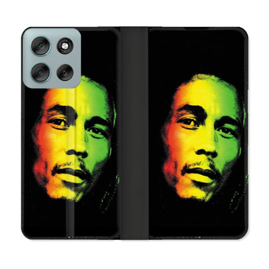 Housse cuir portefeuille Pour Motorola G56 5G Musique Bob Marley 2