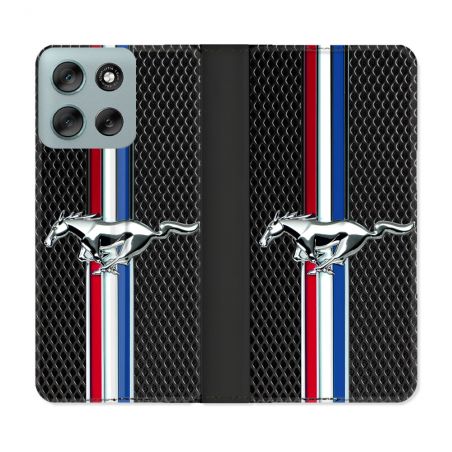 Housse cuir portefeuille Pour Motorola G56 5G Mustang