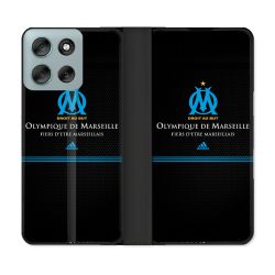 Housse cuir portefeuille Pour Motorola G56 5G Olympique Marseille OM Fier etre Marseillais