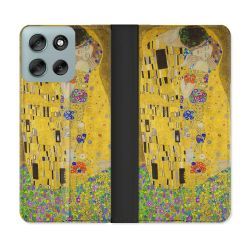 Housse cuir portefeuille Pour Motorola G56 5G Peinture Le Baiser