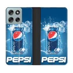 Housse cuir portefeuille Pour Motorola G56 5G Pepsi