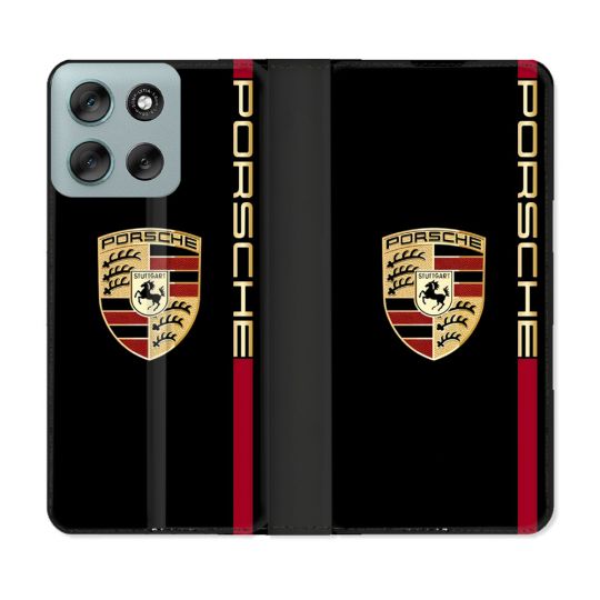 Housse cuir portefeuille Pour Motorola G56 5G Porsche Line