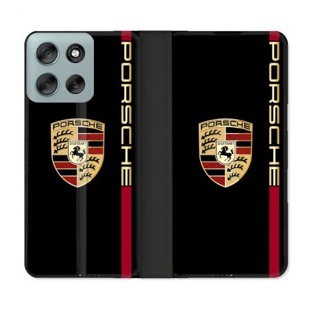 Housse cuir portefeuille Pour Motorola G56 5G Porsche Line