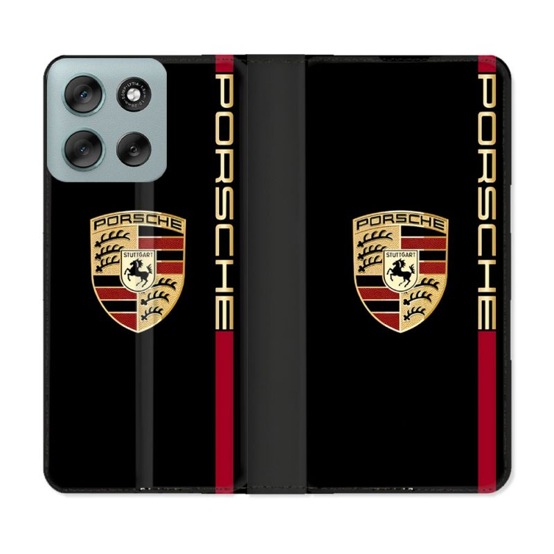 Housse cuir portefeuille Pour Motorola G56 5G Porsche Line