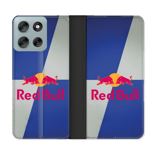 Housse cuir portefeuille Pour Motorola G56 5G Red Bull Classique