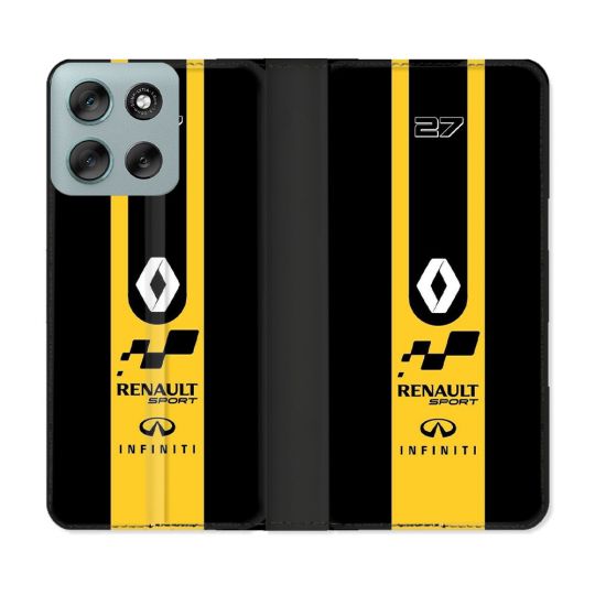 Housse cuir portefeuille Pour Motorola G56 5G Renault