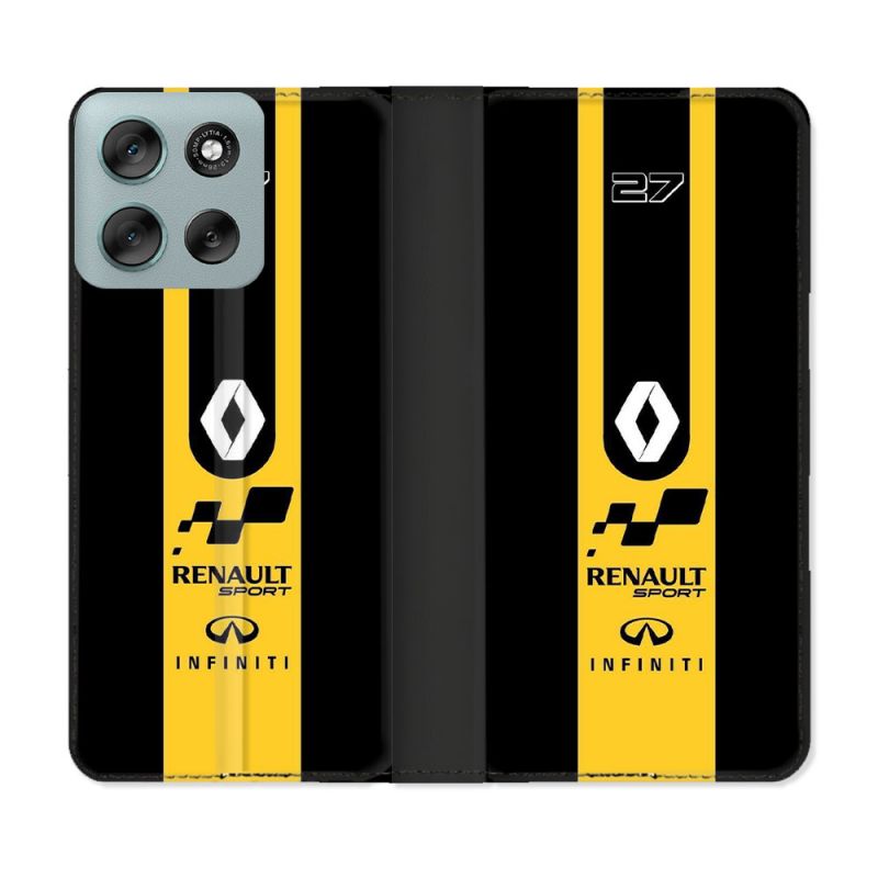 Housse cuir portefeuille Pour Motorola G56 5G Renault