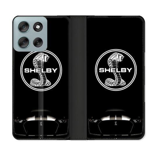 Housse cuir portefeuille Pour Motorola G56 5G Shelby