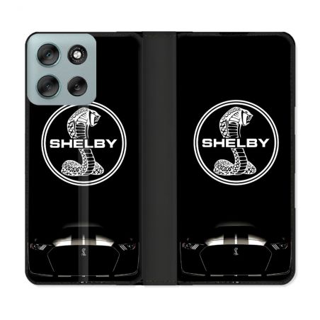 Housse cuir portefeuille Pour Motorola G56 5G Shelby