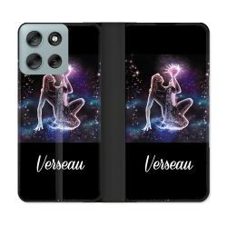Housse cuir portefeuille Pour Motorola G56 5G Signe Zodiaque 2 Verseau