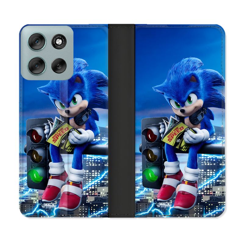 Housse cuir portefeuille Pour Motorola G56 5G Sonic