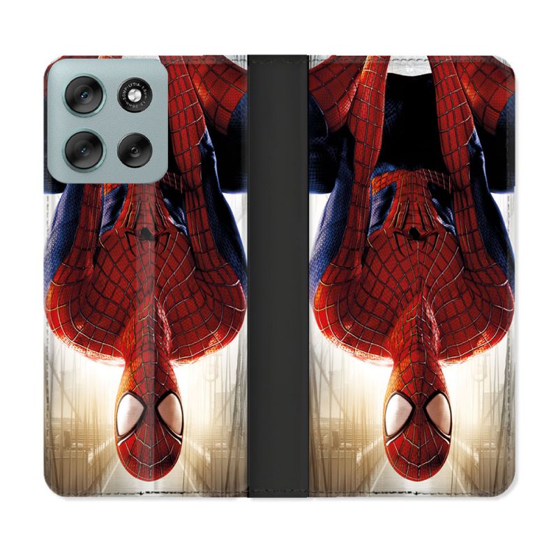 Housse cuir portefeuille Pour Motorola G56 5G Spiderman Invers