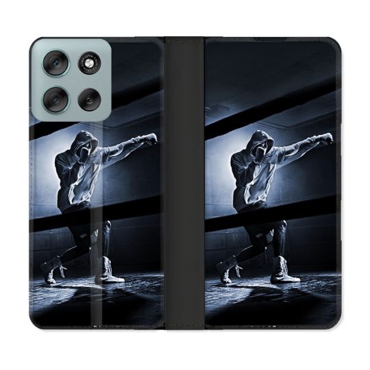 Housse cuir portefeuille Pour Motorola G56 5G Sport Boxe Poing