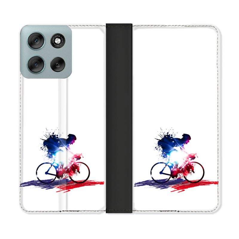 Housse cuir portefeuille Pour Motorola G56 5G Sport Cyclisme France