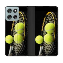 Housse cuir portefeuille Pour Motorola G56 5G Sport Tennis Balls