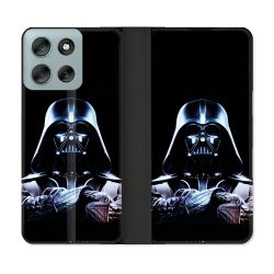Housse cuir portefeuille Pour Motorola G56 5G Star Wars - Dark Vador Noir