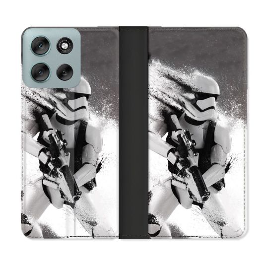 Housse cuir portefeuille Pour Motorola G56 5G Star Wars - Trooper