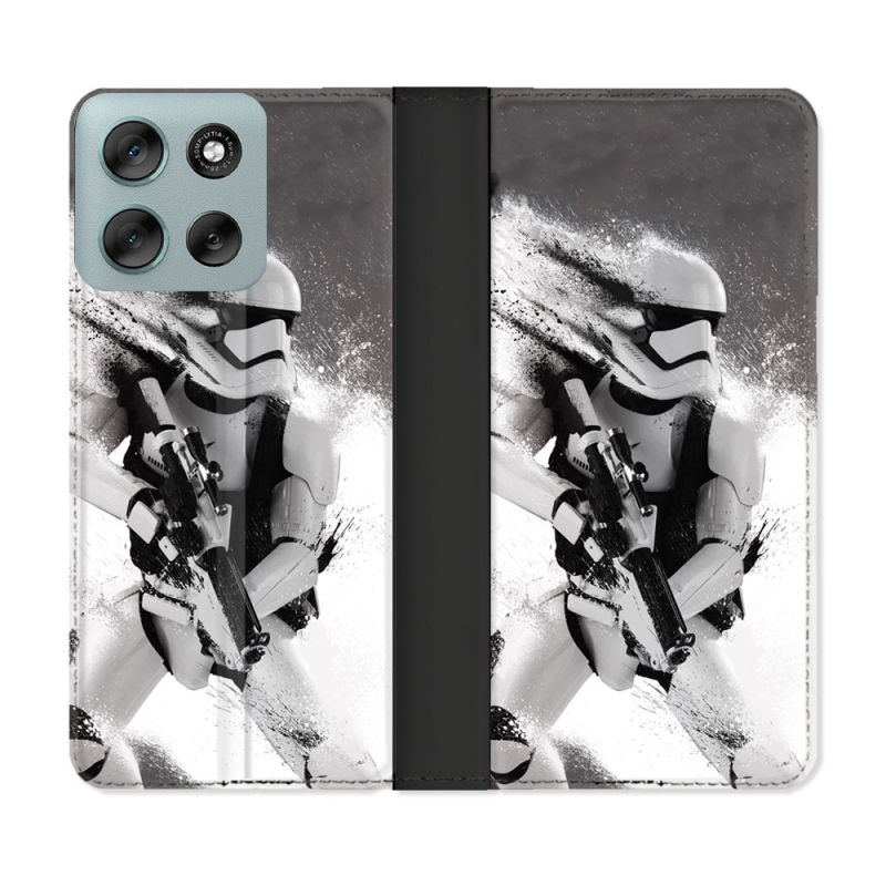 Housse cuir portefeuille Pour Motorola G56 5G Star Wars - Trooper