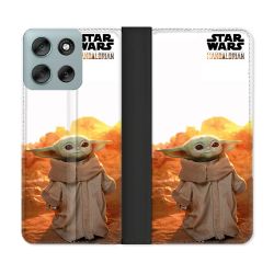 Housse cuir portefeuille Pour Motorola G56 5G Star Wars - Yoda bebe soleil