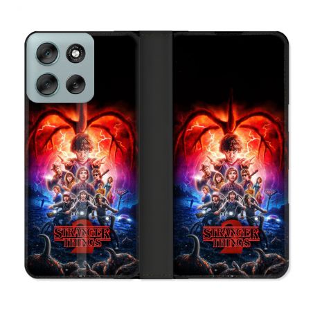 Housse cuir portefeuille Pour Motorola G56 5G Stranger Things Affiche 2