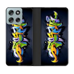 Housse cuir portefeuille Pour Motorola G56 5G Street Art Graffiti