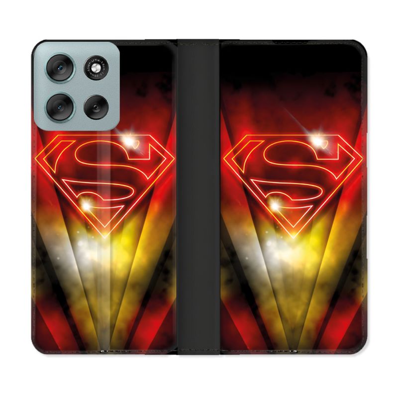 Housse cuir portefeuille Pour Motorola G56 5G Superman Logo