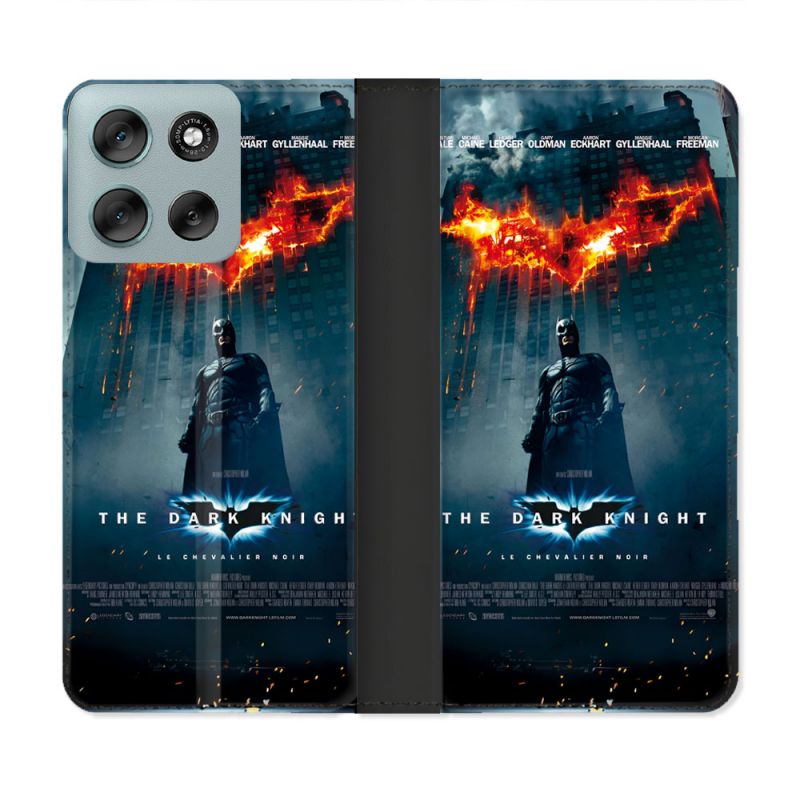 Housse cuir portefeuille Pour Motorola G56 5G The Dark Night