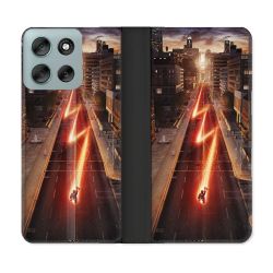 Housse cuir portefeuille Pour Motorola G56 5G The Flash City