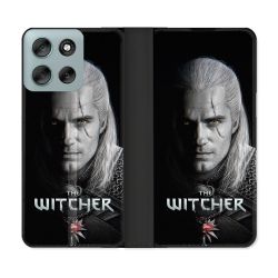 Housse cuir portefeuille Pour Motorola G56 5G The Witcher Noir