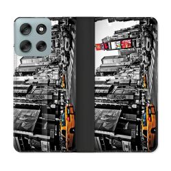 Housse cuir portefeuille Pour Motorola G56 5G Voyage Amerique USA New York Taxi
