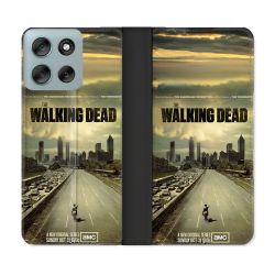 Housse cuir portefeuille Pour Motorola G56 5G Walking Dead