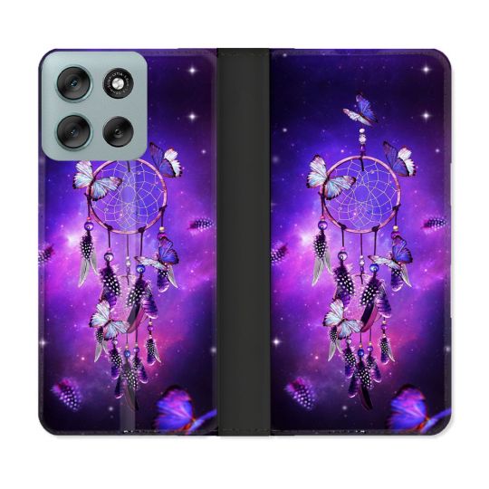 Housse cuir portefeuille Pour Motorola G56 5G Zen Attrape Reve Papillon