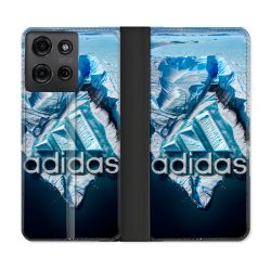Housse cuir portefeuille Pour Motorola G75 5G Adidas Iceberg