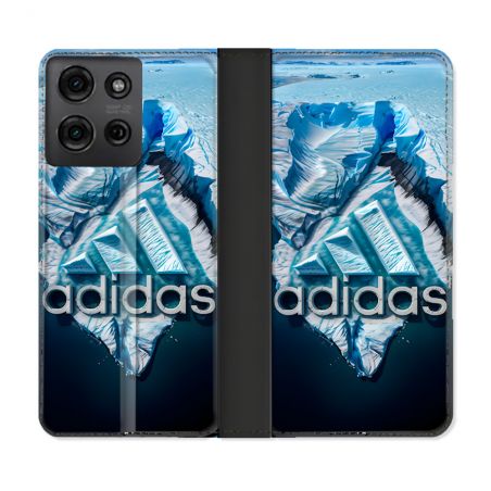 Housse cuir portefeuille Pour Motorola G75 5G Adidas Iceberg