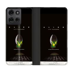 Housse cuir portefeuille Pour Motorola G75 5G Alien Affiche