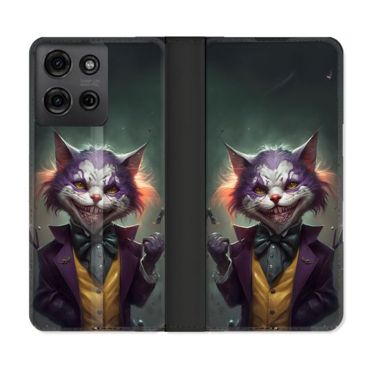Housse cuir portefeuille Pour Motorola G75 5G Animal Chat Joker