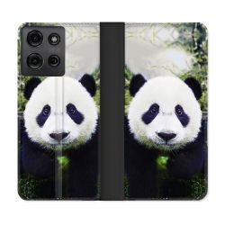 Housse cuir portefeuille Pour Motorola G75 5G Animal Panda Color