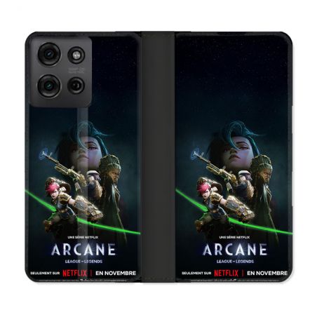 Housse cuir portefeuille Pour Motorola G75 5G Arcane Affiche