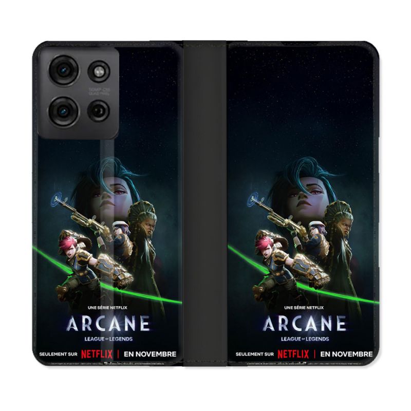 Housse cuir portefeuille Pour Motorola G75 5G Arcane Affiche