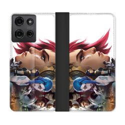 Housse cuir portefeuille Pour Motorola G75 5G Arcane Jinx Sœur
